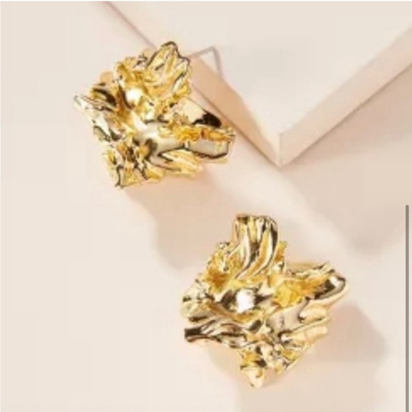 Amber Sceats Reese 24k Gold GP Reese PIERCED Earrings Gold Nugget. - Picture 9 of 9